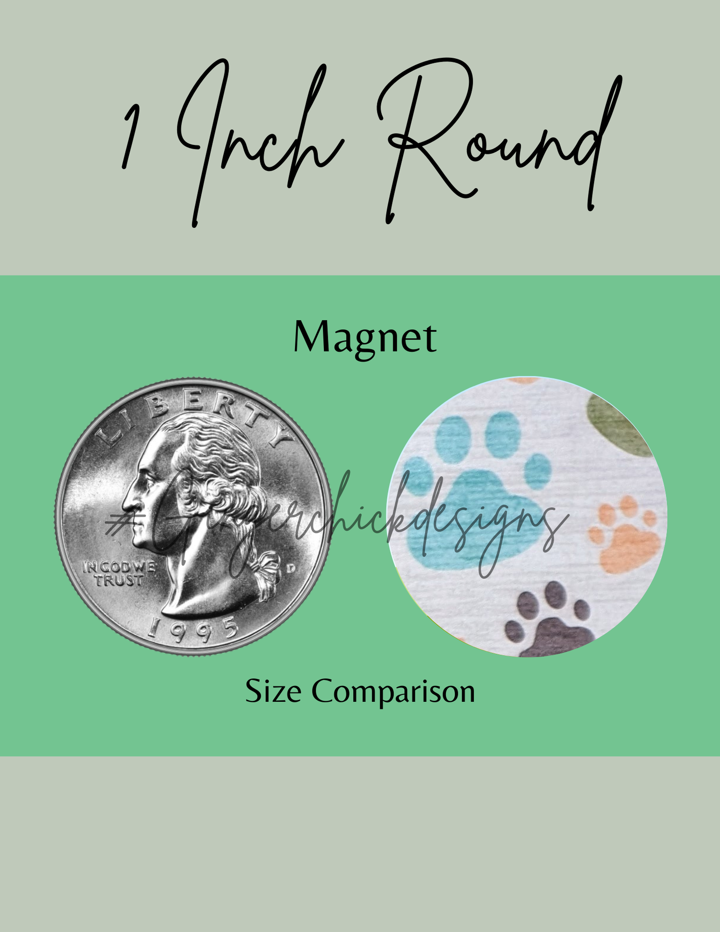 Rainbow Paw Print Button Magnets