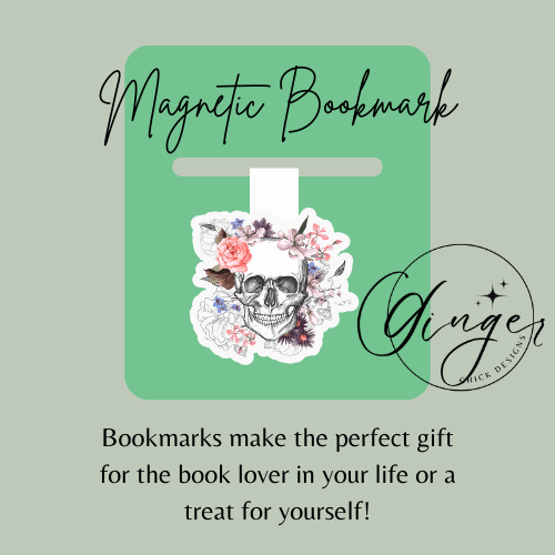 Flower Skull Magnetic Bookmark