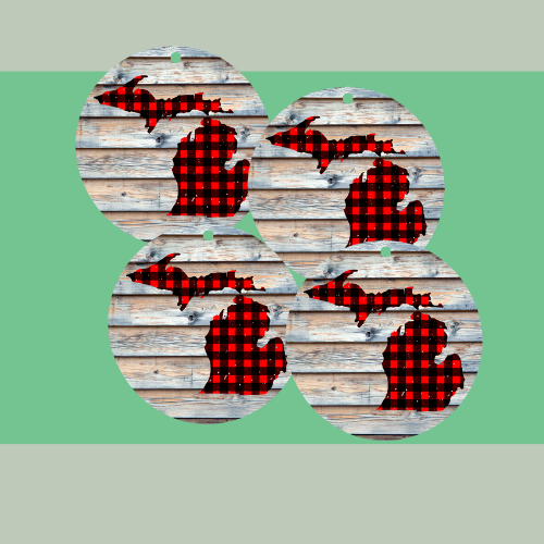 Buffelo Plaid Michigan Ornaments