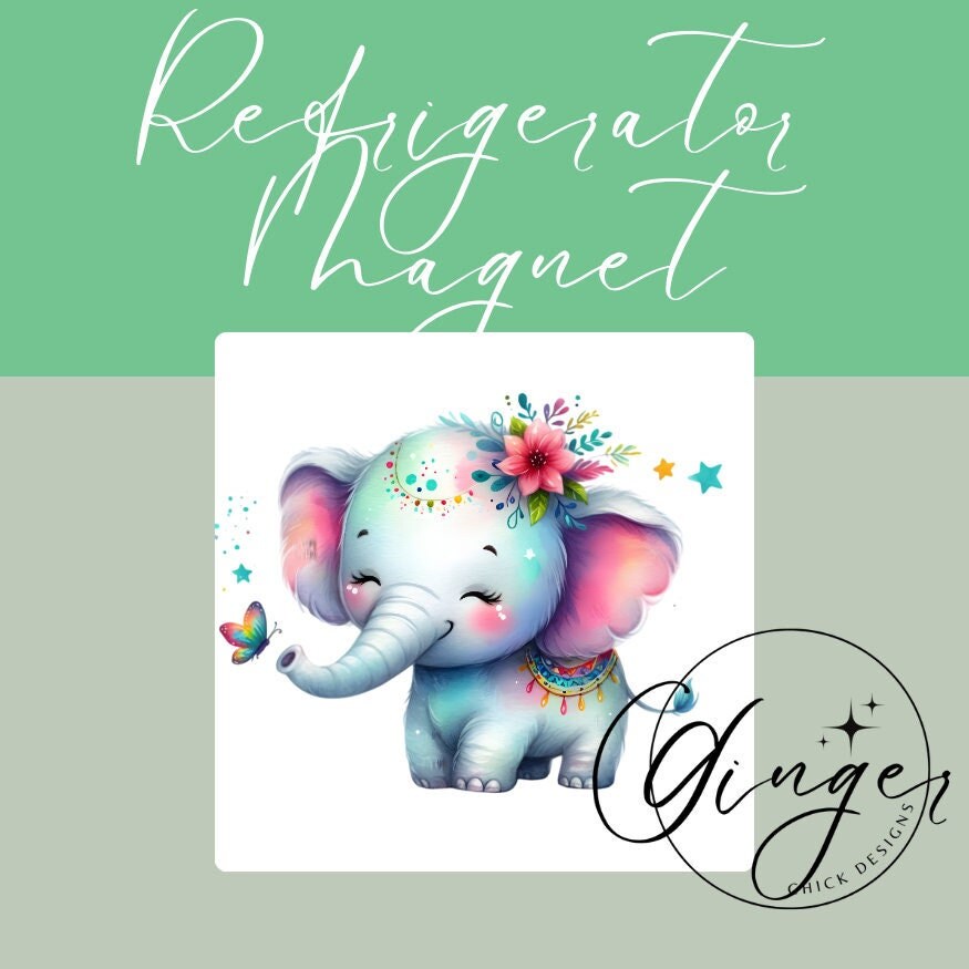 Baby Elephant 2x2 Magnet