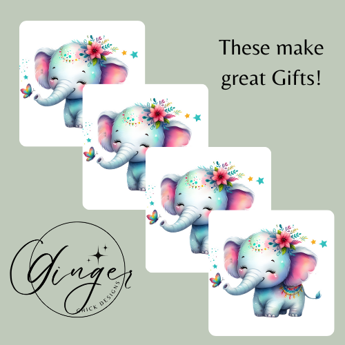 Baby Elephant 2x2 Magnet