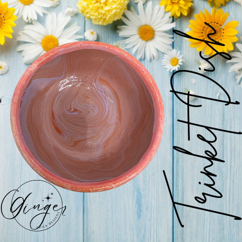 Peaches n Cream Paint Pour Trinket Dish