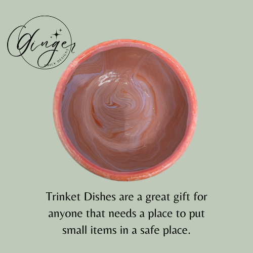 Peaches n Cream Paint Pour Trinket Dish