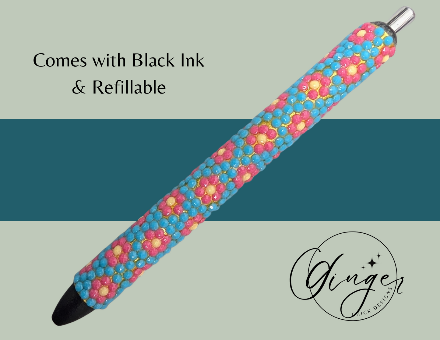 Pink Daisies Diamond Art Ink Joy Gel Pen