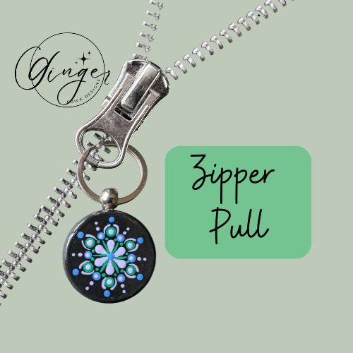 Purple Blossom Mandala Dot Keychain