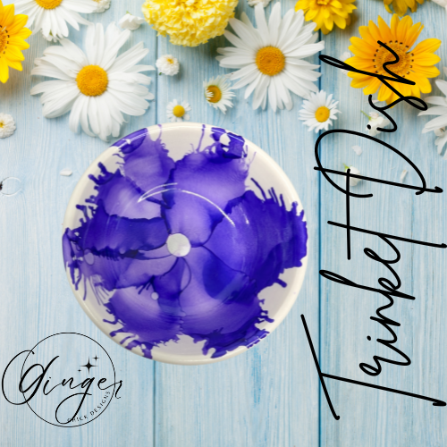 Purple Flower Trinket Dish