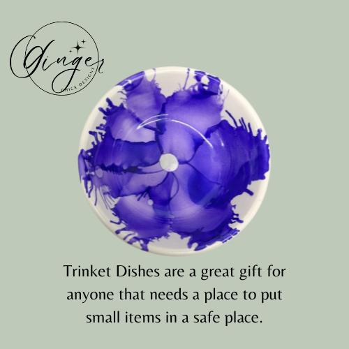 Purple Flower Trinket Dish