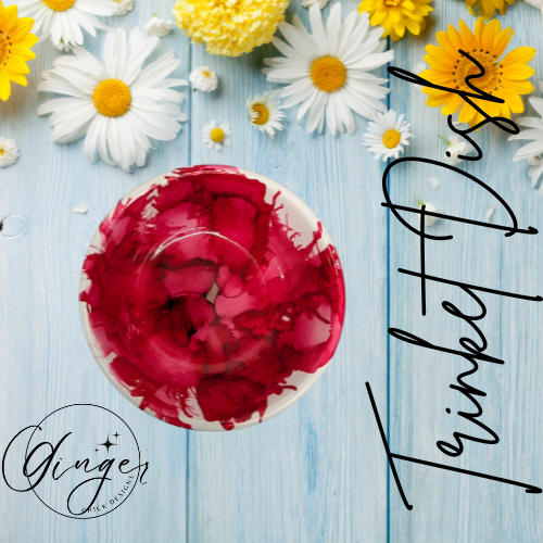 Red Flower Trinket Dish