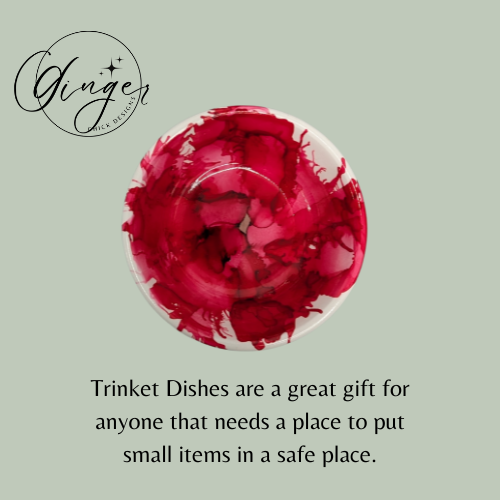 Red Flower Trinket Dish