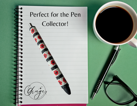 Red Flowers Diamond Art Ink Joy Gel Pen