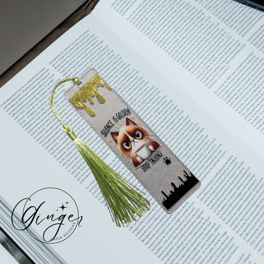 Stop Talking Cat Acrylic Bookmarks