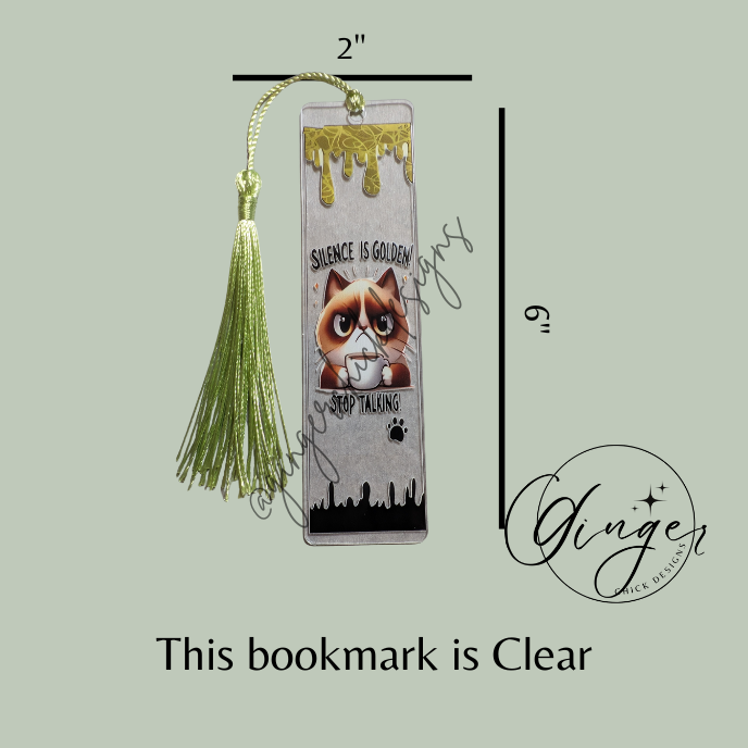 Stop Talking Cat Acrylic Bookmarks