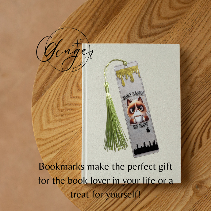 Stop Talking Cat Acrylic Bookmarks