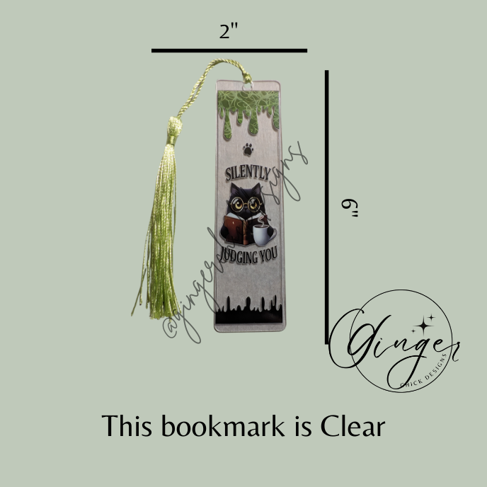 Silently Judging You Cat Acrylic Bookmarks