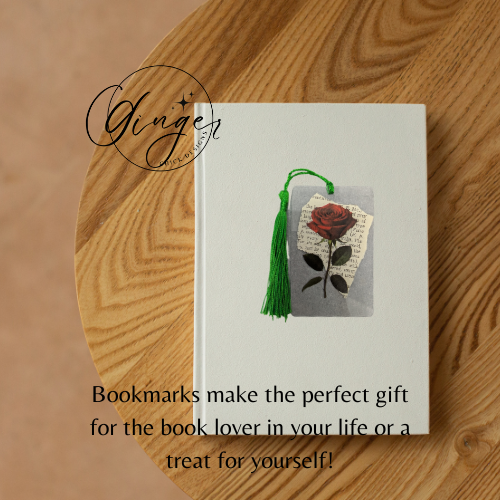 Single Red Rose Dictionary Acrylic Bookmark