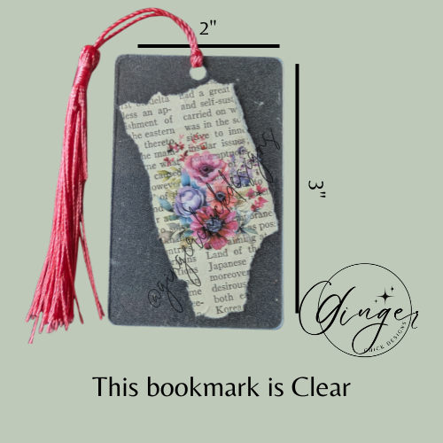Spring Flowers Dictionary Acrylic Bookmark