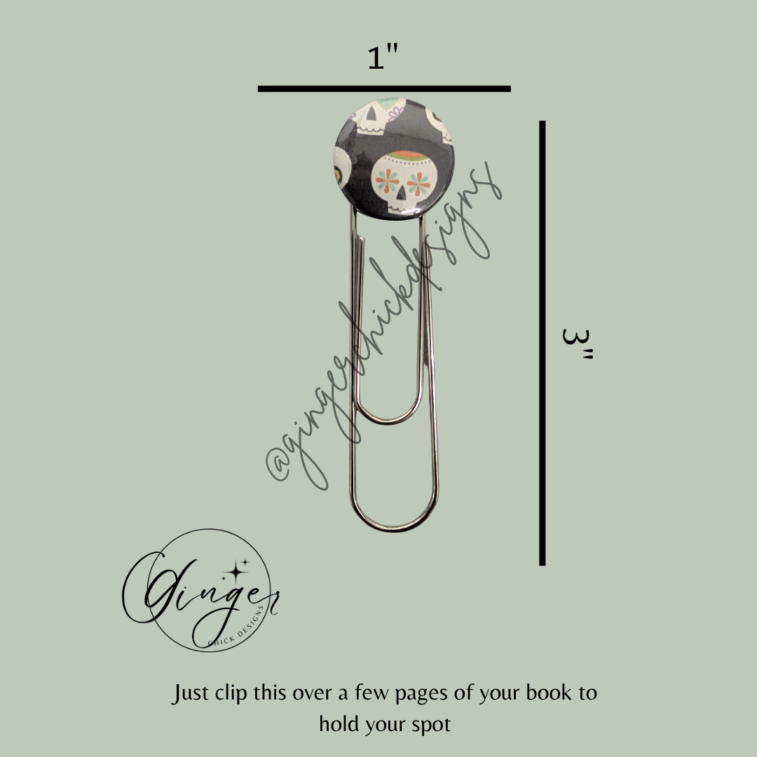 Sugar Skull 3-Inch Paperclip Bookmark