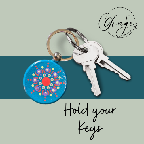 Sun Fire Mandala Dot Keychain