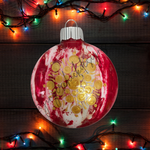 Traditional red and Gold Mandala Art Round Disc Ornament