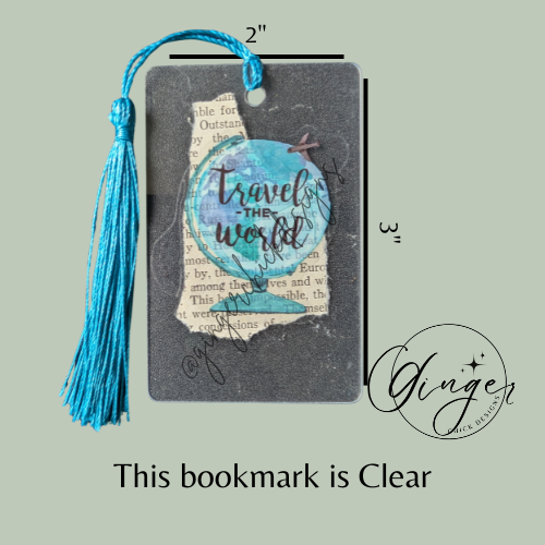 Travel the World Dictionary Acrylic Bookmark