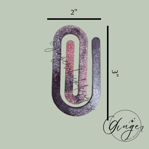 Gray and Pink Jumbo Paperclip