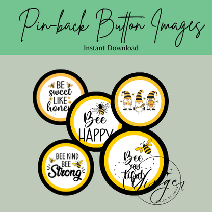 Honey Bee Pin-Back Design