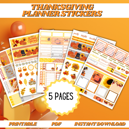Thanksgiving Printable Planner Stickers
