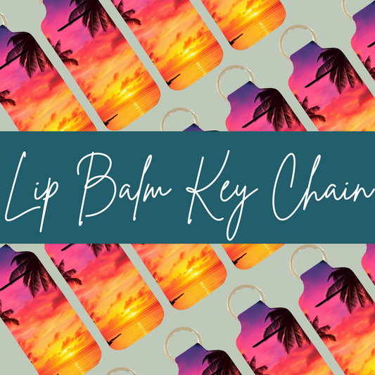 Sunset Beach Lip Balm Keychain