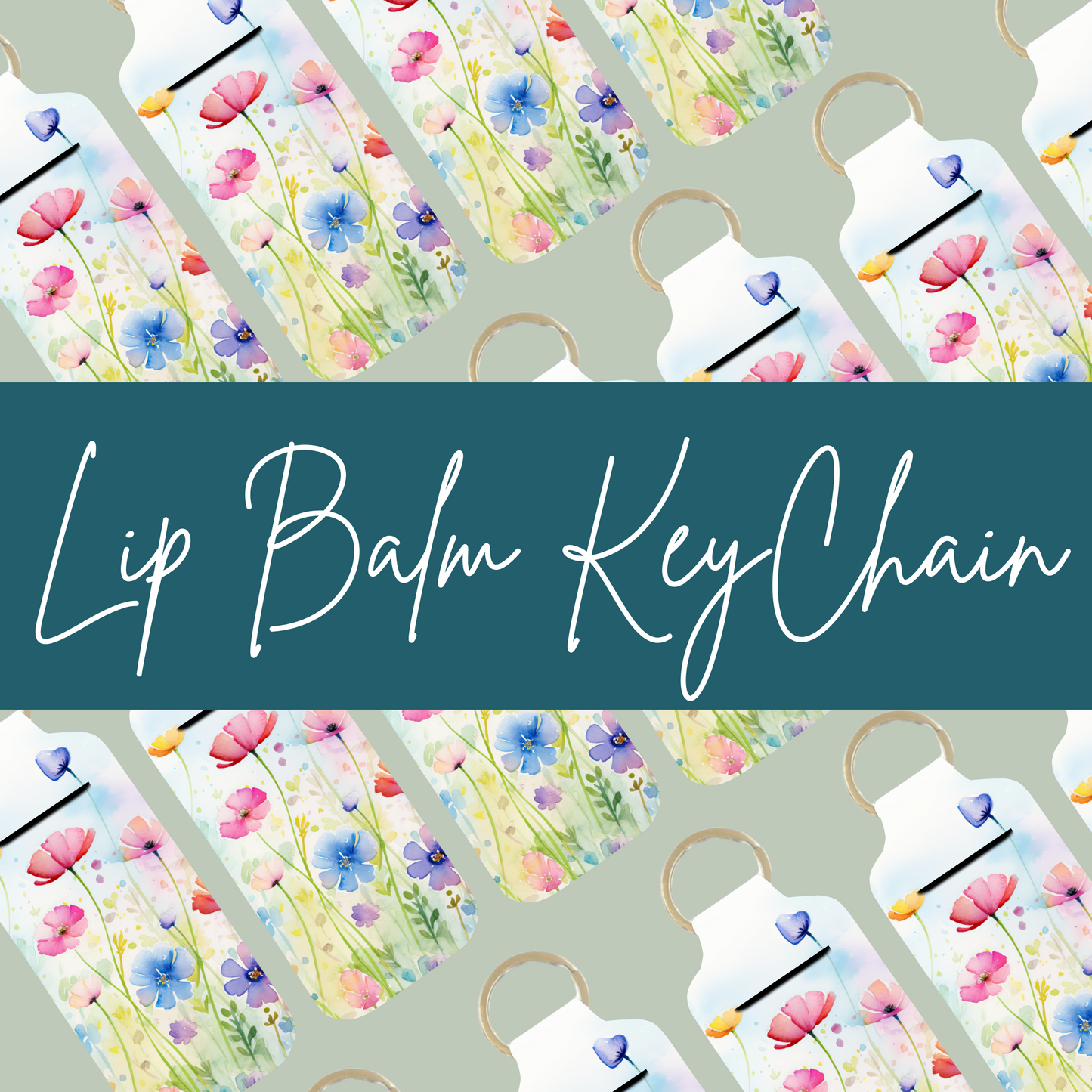 Flower Garden Lip Balm Keychain