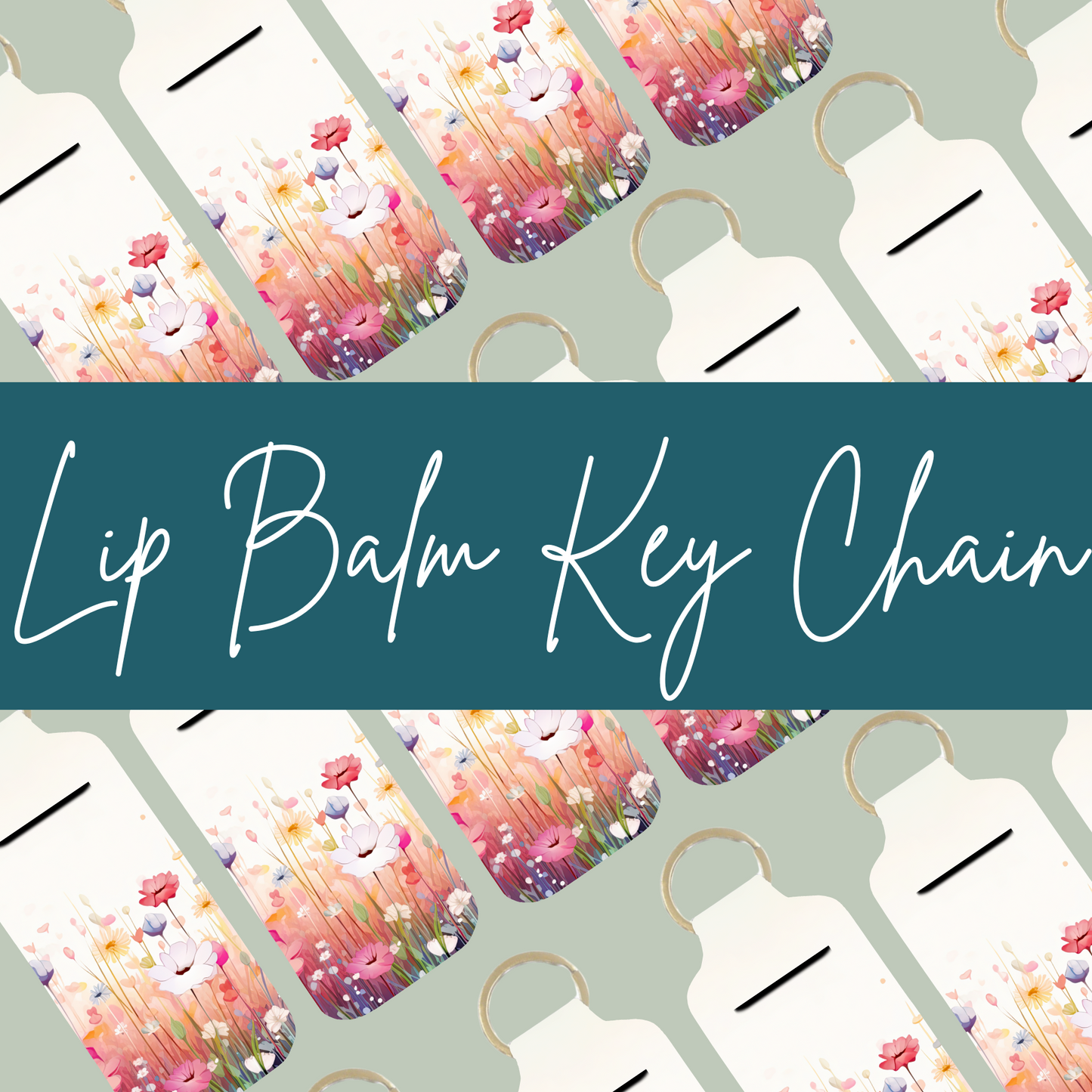 Flower Fields Lip Balm Keychain