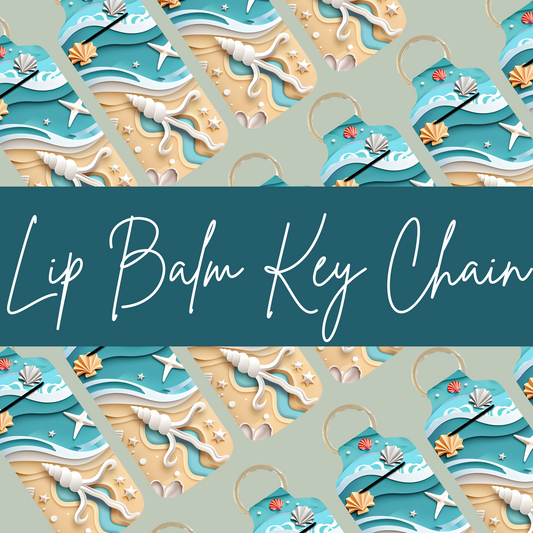 Sandy Beach Lip Balm Keychain