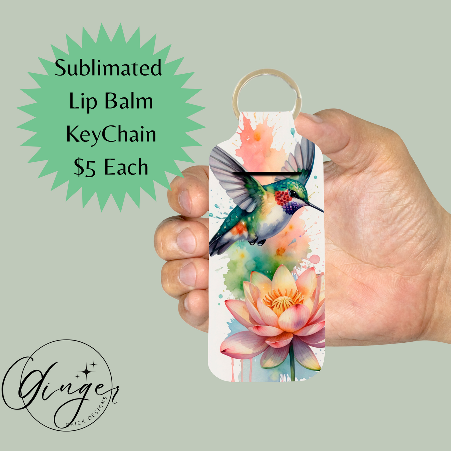 Hummingbird Lip Balm Keychain