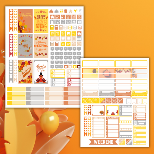 Thanksgiving Printable Planner Stickers