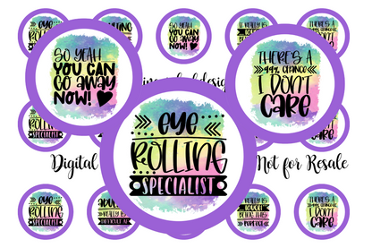 Sarcasm Eye Roll Bottle Cap Images
