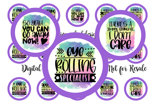 Sarcasm Eye Roll Bottle Cap Images