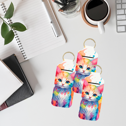 Water Color Cat Lip Balm Keychain