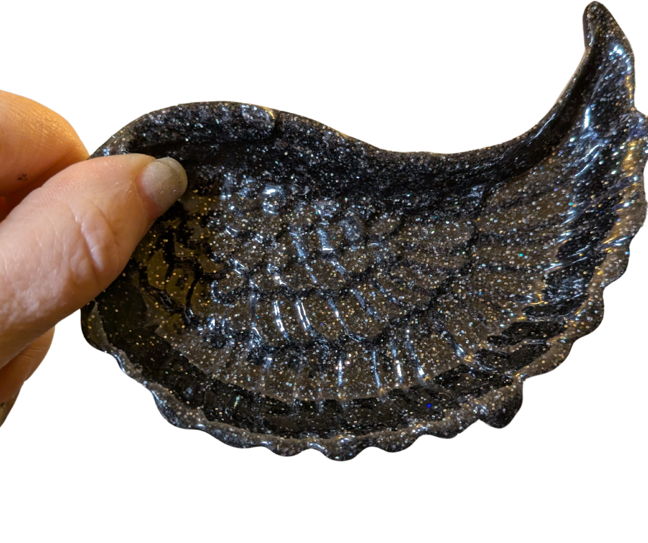 Black Angel Wing Trinket Dish