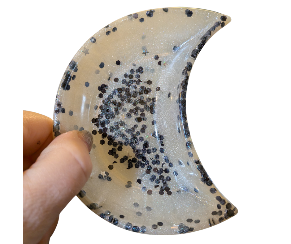 White Moon Resin Trinket Dish