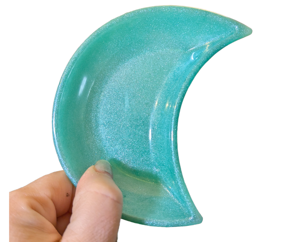 Aqua Moon Resin Trinket Dish