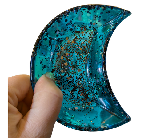 Galaxy Moon Resin Trinket Dish