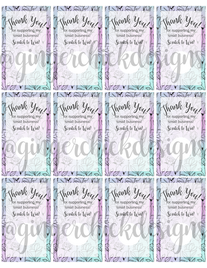 Water Color Flowers Digital Scratch-Off Ticket