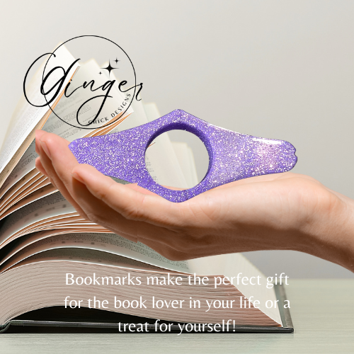 Purple with Glitter Thumb Bookmark