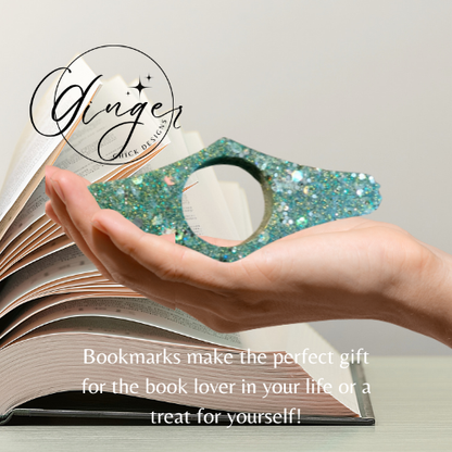 Light Blue with Glitter Thumb Bookmark