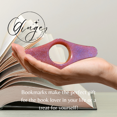 Mauve and Glitter Thumb Bookmark