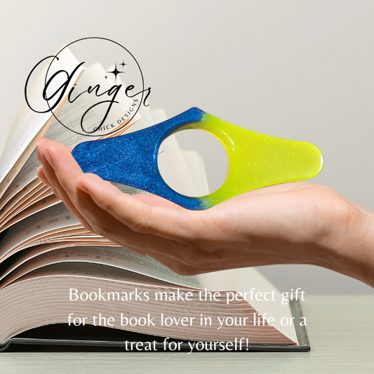 Blue and Yellow Thumb Bookmark