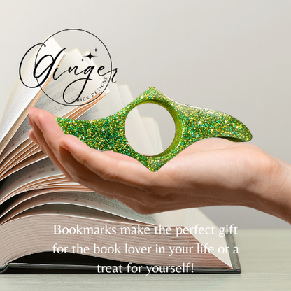 Green Glitter Thumb Bookmark