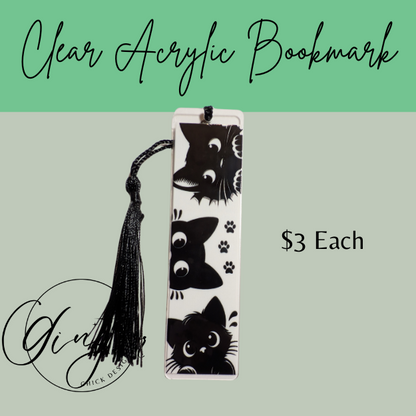 3 Black Cats Acrylic Bookmarks