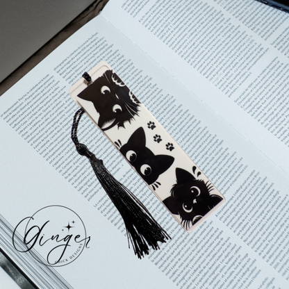 3 Black Cats Acrylic Bookmarks