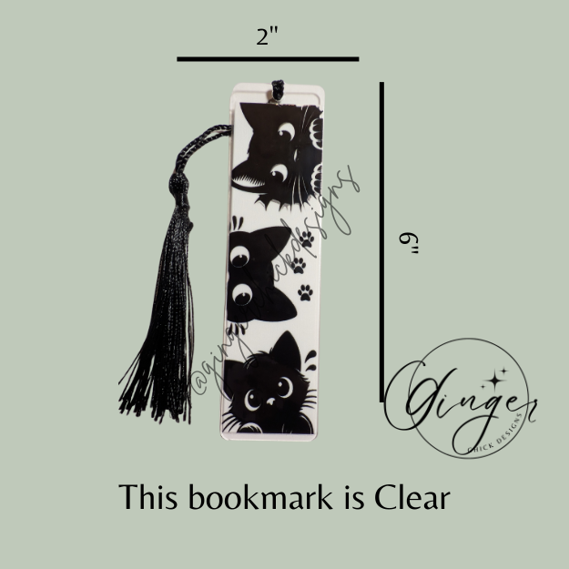3 Black Cats Acrylic Bookmarks