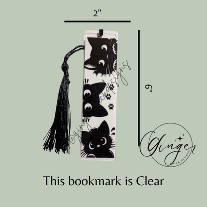 3 Black Cats Acrylic Bookmarks